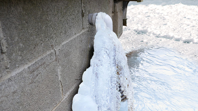 sump pump frozen