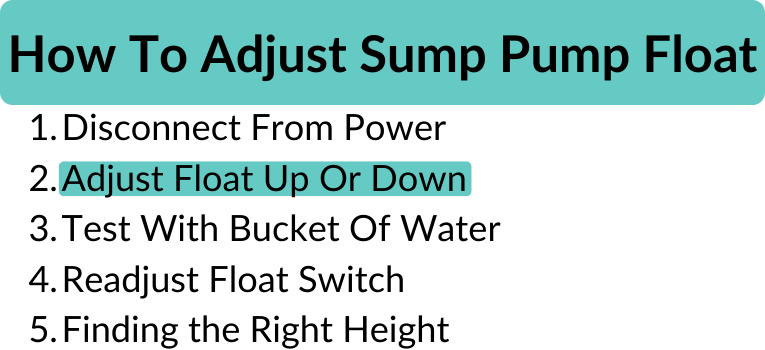 How to adjust a sump pump float switch
